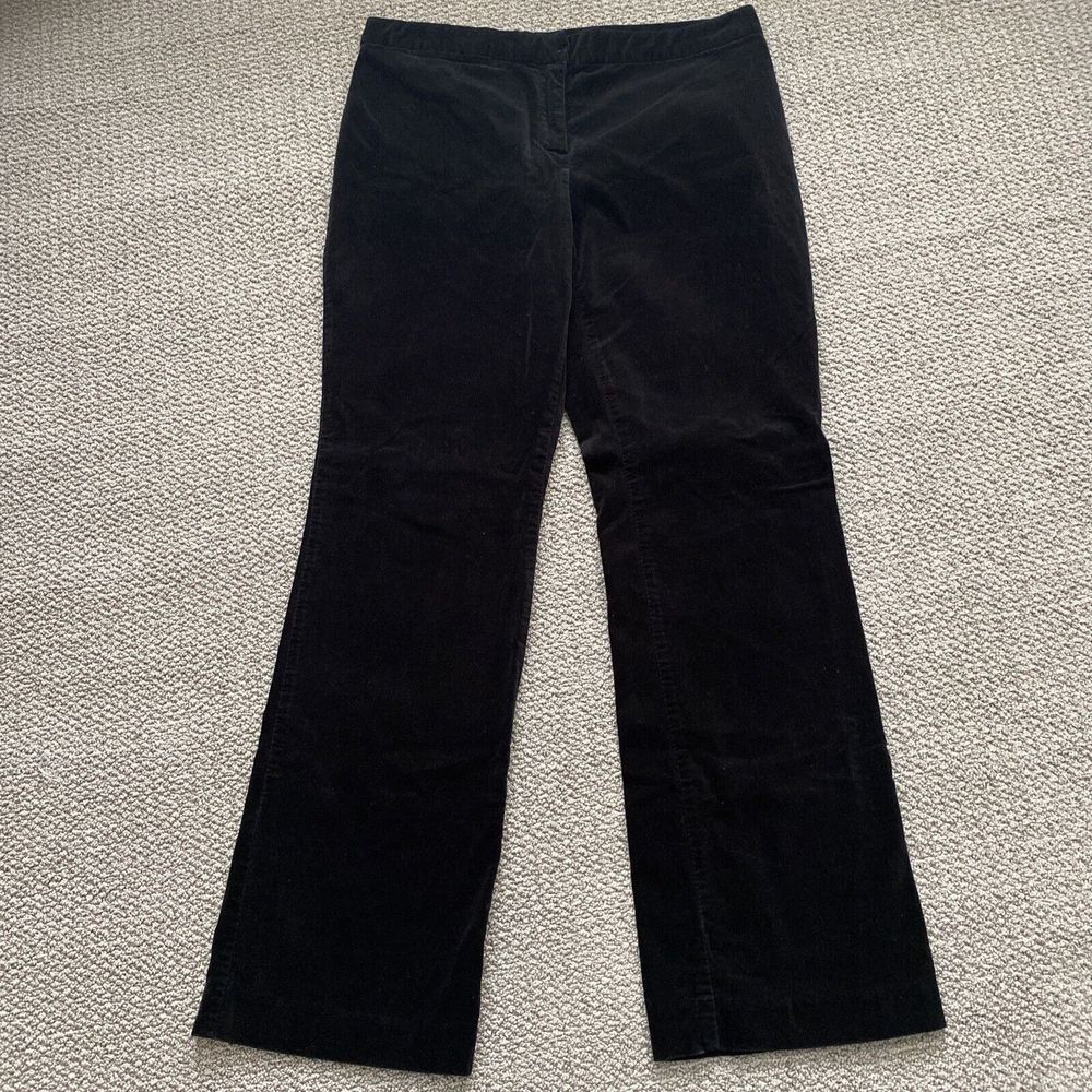 J Jilll Velvet Pants Womens 10 Black Straight Leg Stretch Classy  Size 10